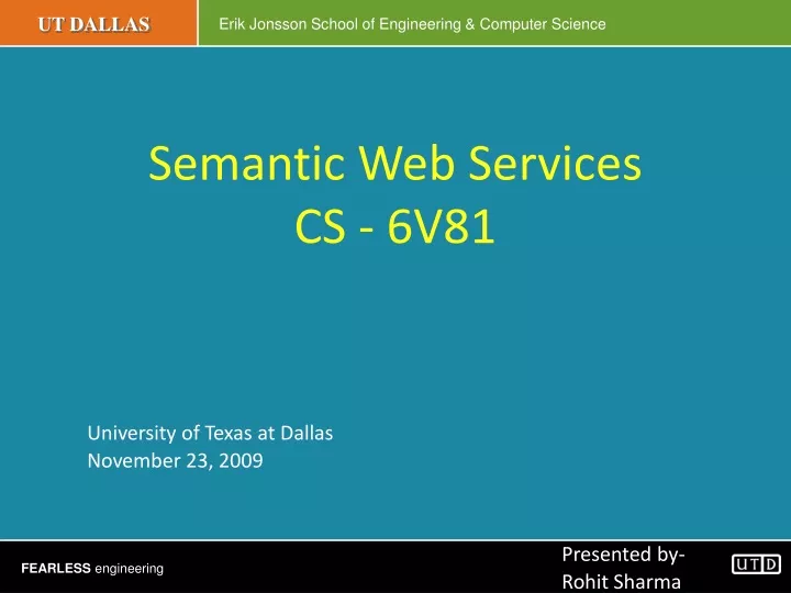 semantic web services cs 6v81 university of texas