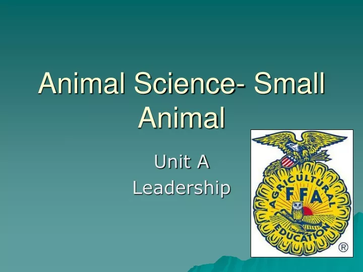 animal science small animal