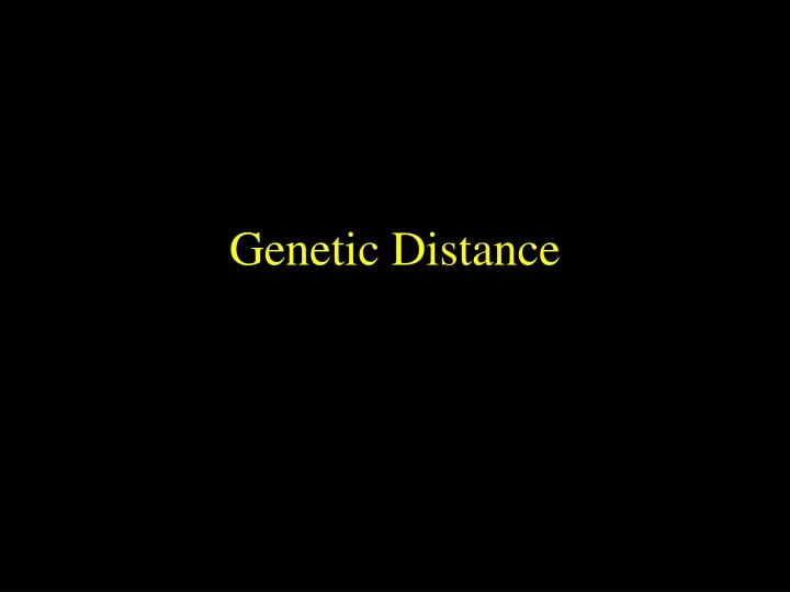 genetic distance