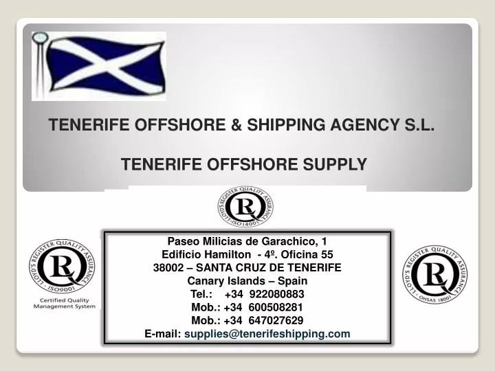 tenerife offshore shipping agency s l tenerife