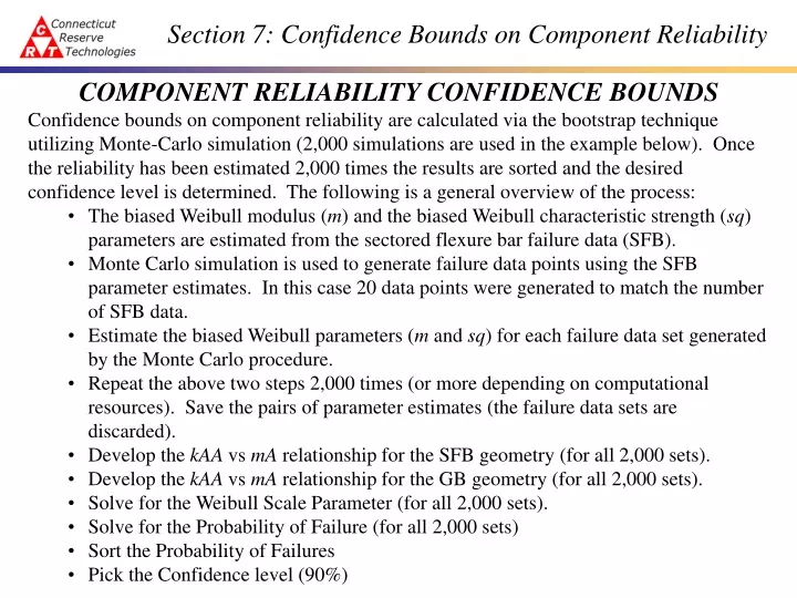 section 7 confidence bounds on component