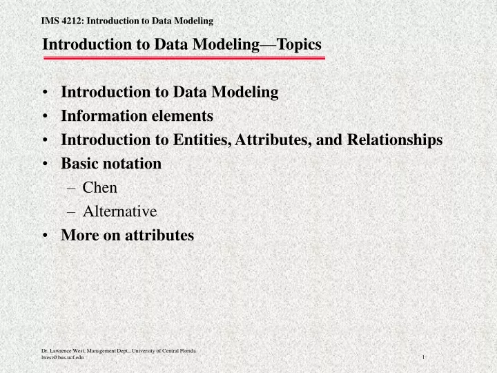 introduction to data modeling topics