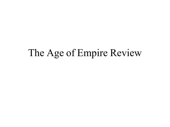 the age of empire review