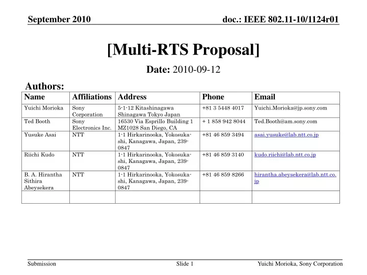 multi rts proposal