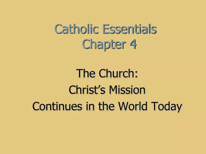 catholic essentials chapter 4