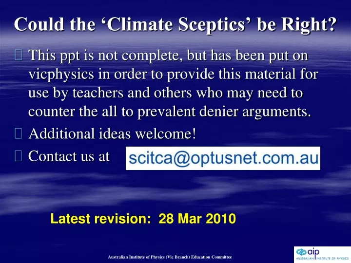 could the climate sceptics be right