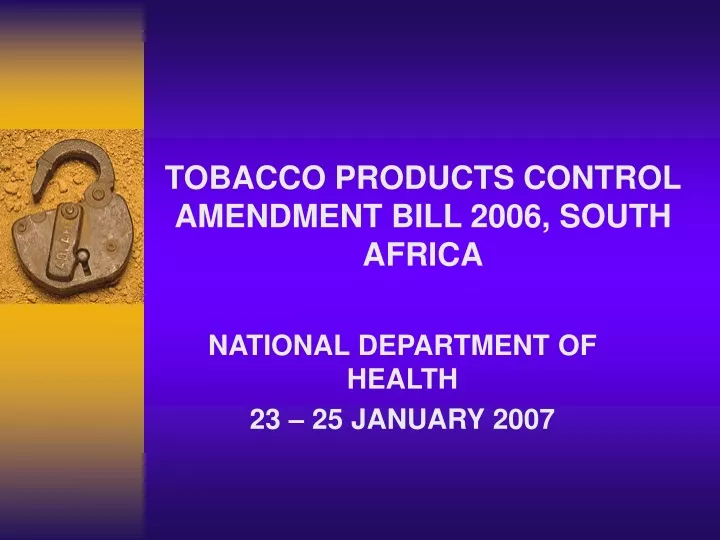 tobacco products control amendment bill 2006 south africa