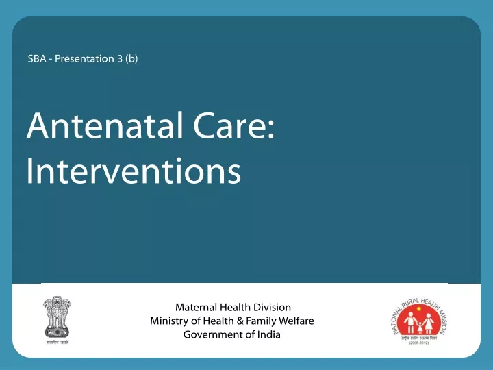 antenatal care interventions