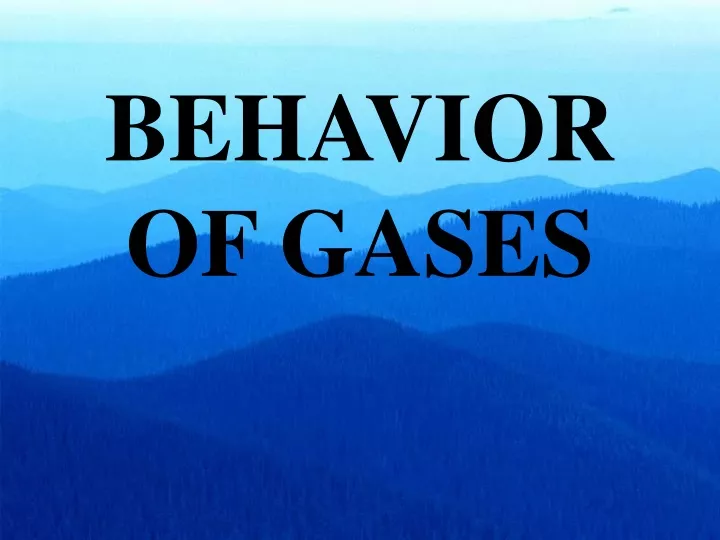 behavior of gases