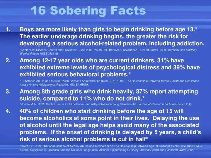 16 sobering facts