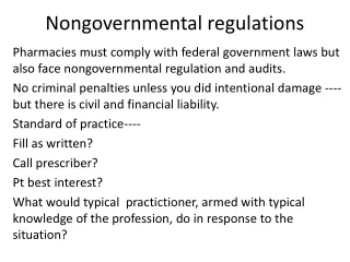 Nongovernmental regulations