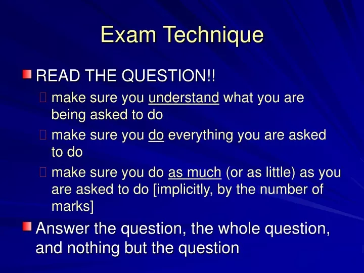 exam technique