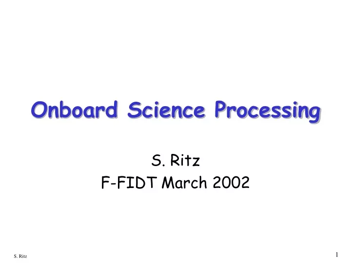 onboard science processing