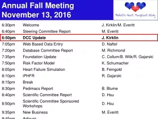 Annual Fall Meeting November 13, 2016