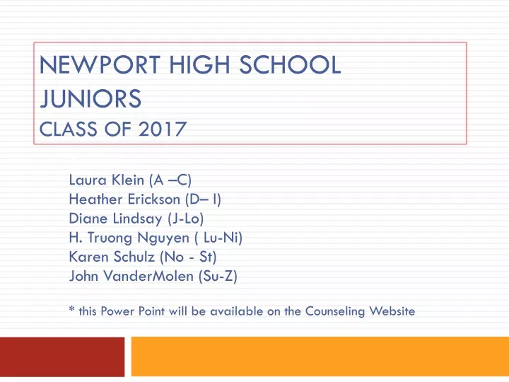 newport high school juniors class of 2017
