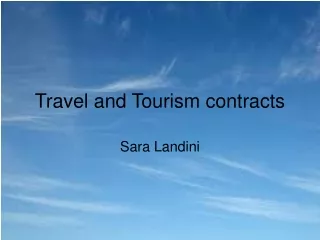 Travel and Tourism contracts