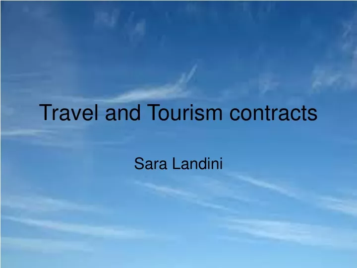 travel and tourism contracts