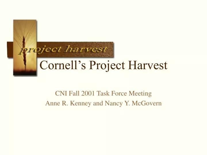 cornell s project harvest