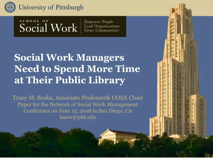 social work managers need to spend more time