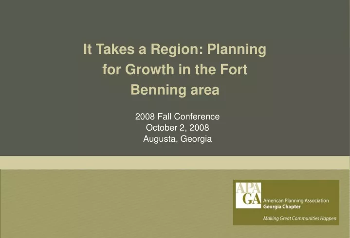 it takes a region planning for growth in the fort