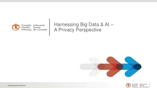 Harnessing Big Data &amp; AI –  A Privacy Perspective