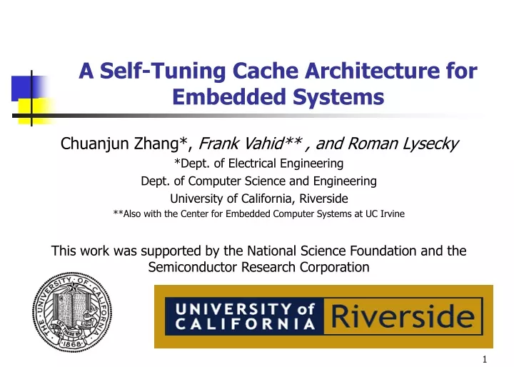 a self tuning cache architecture for embedded systems