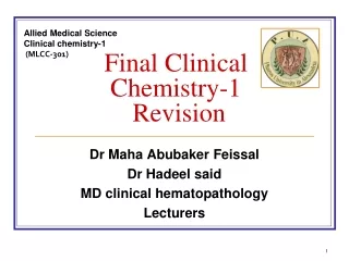 Final Clinical Chemistry-1  Revision
