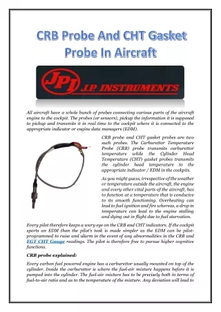 CRB Probe and CHT Gasket Probe in Aircraft