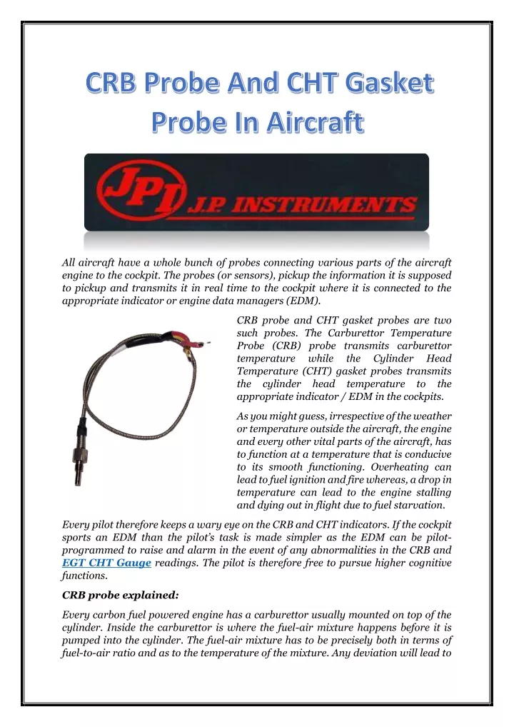all aircraft have a whole bunch of probes