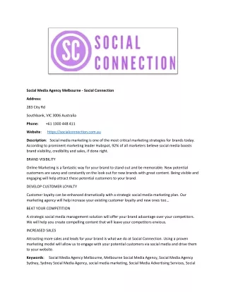 Social Media Agency Melbourne - Social Connection