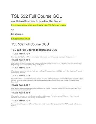 TSL 532 Full Course GCU