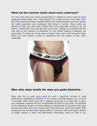 What are the common myths about mens underwear?