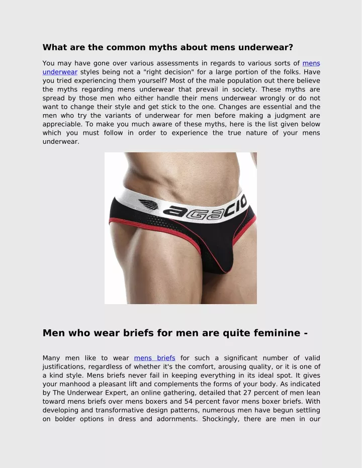 what are the common myths about mens underwear