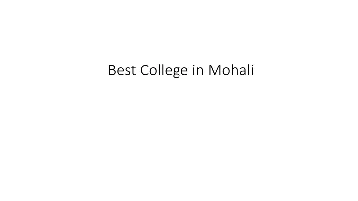 best college in mohali