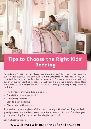 Tips to Choose the Right Kids’ Bedding
