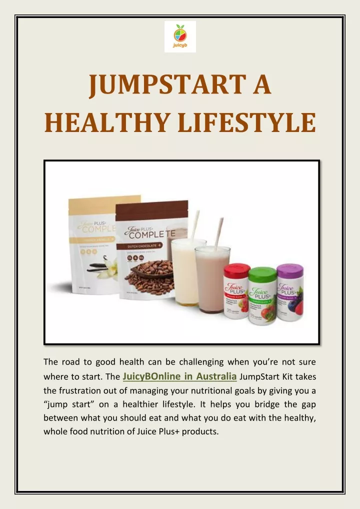 jumpstart a healthy lifestyle