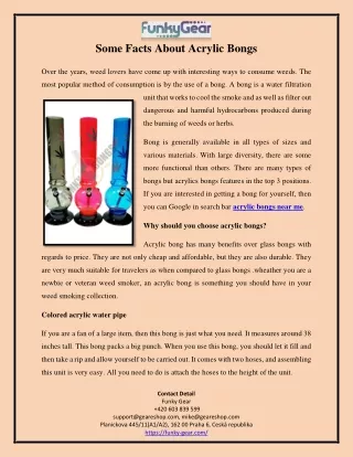 Some Facts About Acrylic Bongs