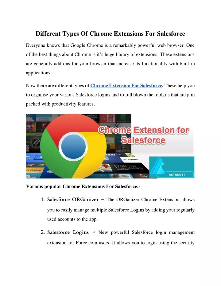 different types of chrome extensions