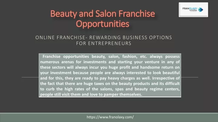beauty and salon franchise opportunities