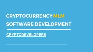 Cryptocuurency MLM Software Development Company