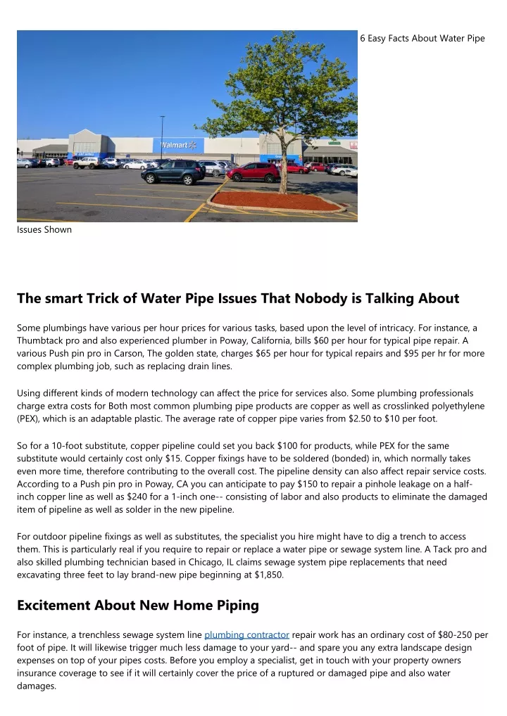 6 easy facts about water pipe