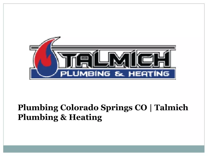 plumbing colorado springs co talmich plumbing