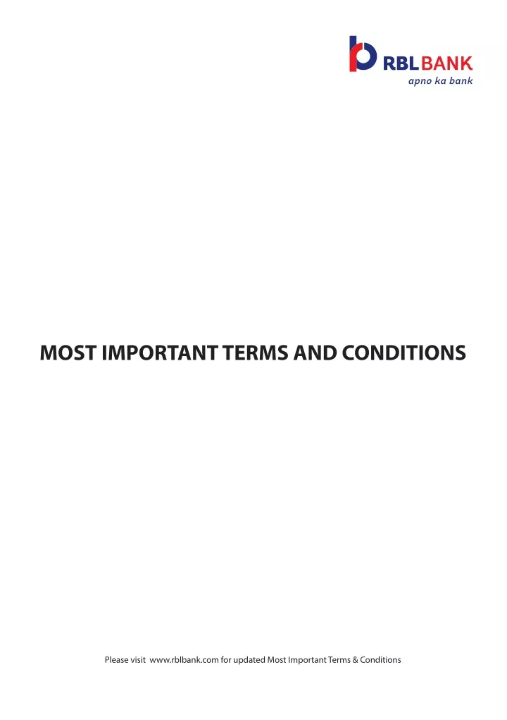 most important terms and conditions