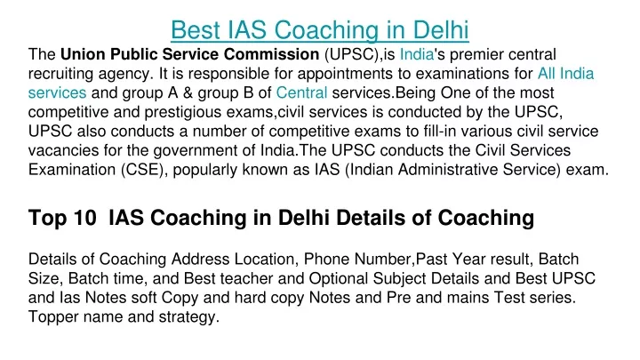 best ias coaching in delhi the union public