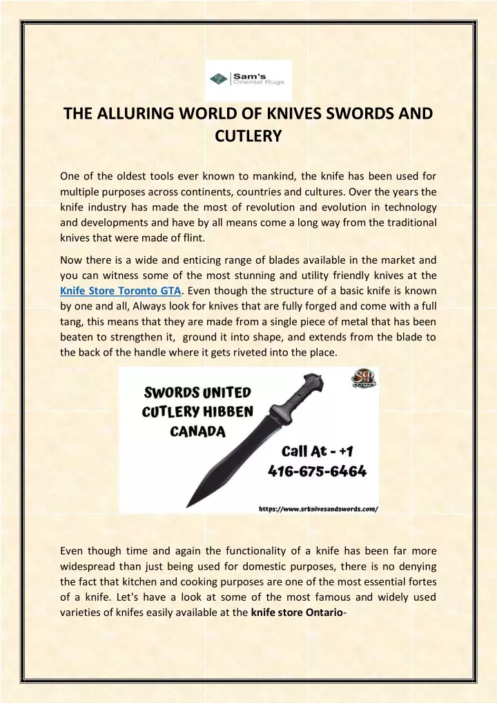 the alluring world of knives swords and cutlery