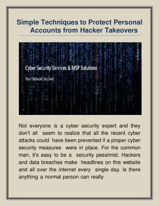 simple techniques to protect personal accounts from hacker takeovers