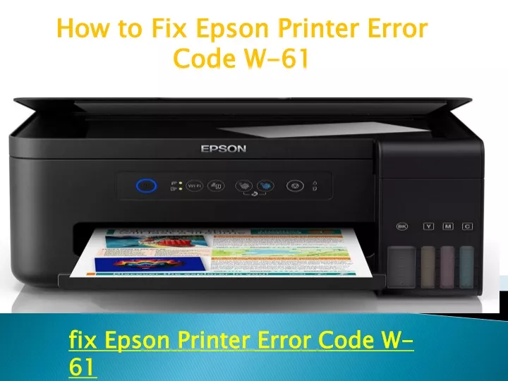 how to fix epson printer error code w 61