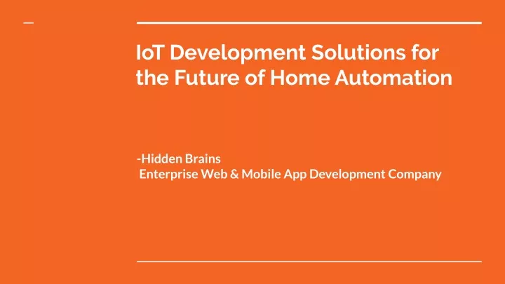 iot development solutions for the future of home