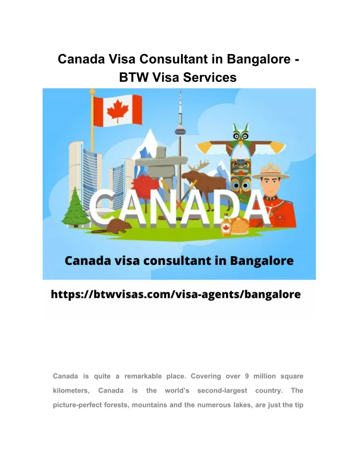 canada visa consultant in bangalore btw visa