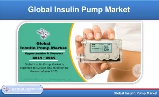 Global Insulin Pump Market will be US$ 16 Billion by 2025